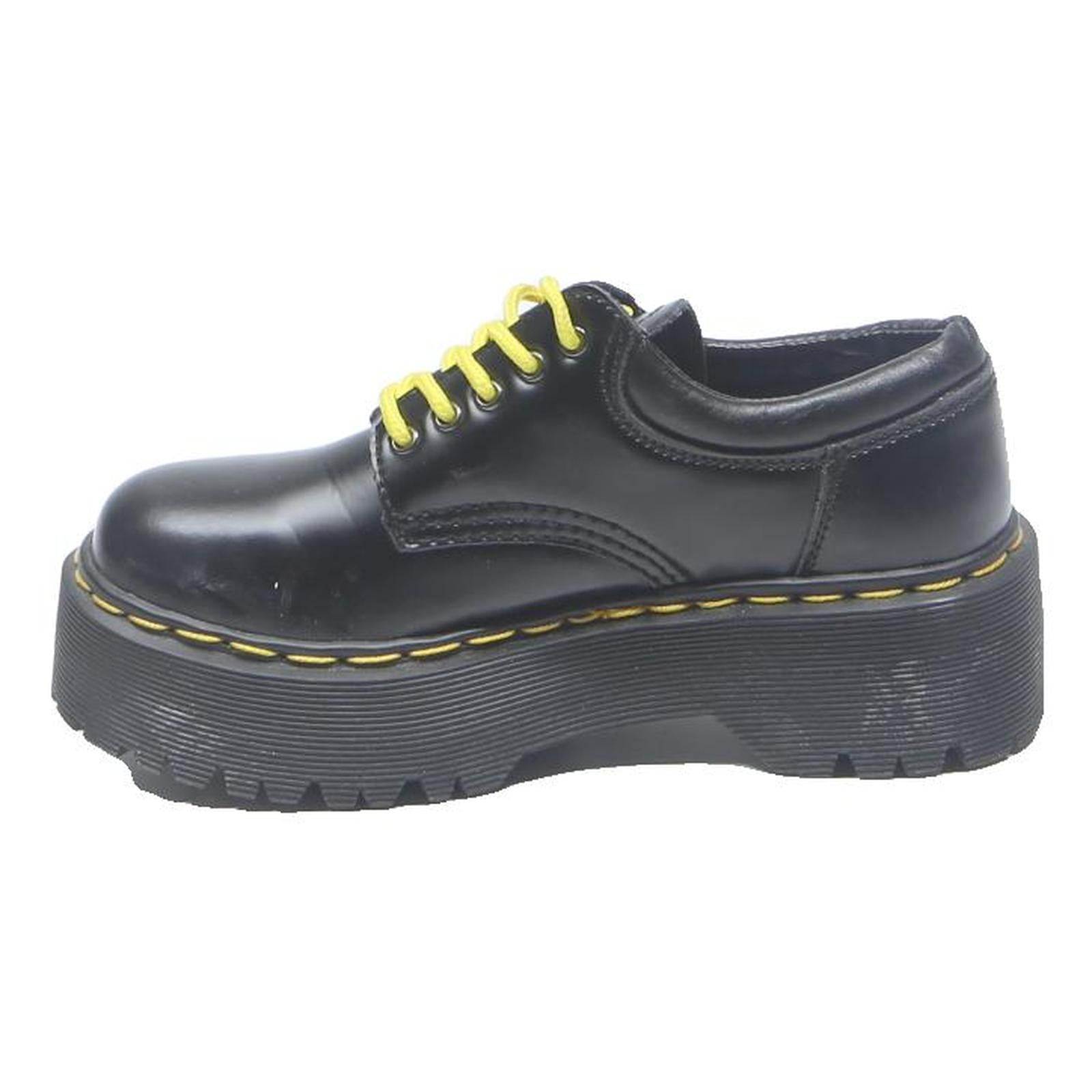 DR MARTENS Jadon Womens Platform Lace-Up Boots Black Leather UK 4 Chunky Sole