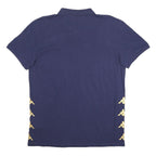 KAPPA Mens Blue & Gold BCM Short Sleeve Basic Polo Shirt 2XL Cotton Blend