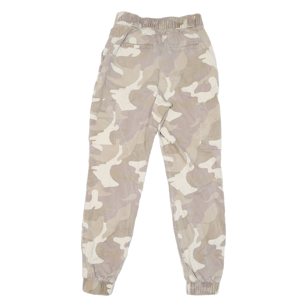 HOLISTER Mens Cotton Blend Beige & Cream Camo Regular Tapered Trousers W28 L29