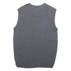 BTUGAN Mens Grey Purple Black Argyle Cotton Sleeveless V-Neck Jumper M Stylish
