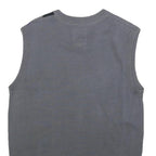 BTUGAN Mens Grey Purple Black Argyle Cotton Sleeveless V-Neck Jumper M Stylish