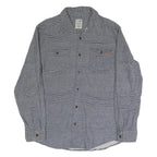 DICKIES Mens Blue & White Striped Shirt XL Cotton Blend Workwear Casual