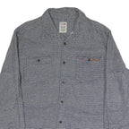DICKIES Mens Blue & White Striped Shirt XL Cotton Blend Workwear Casual