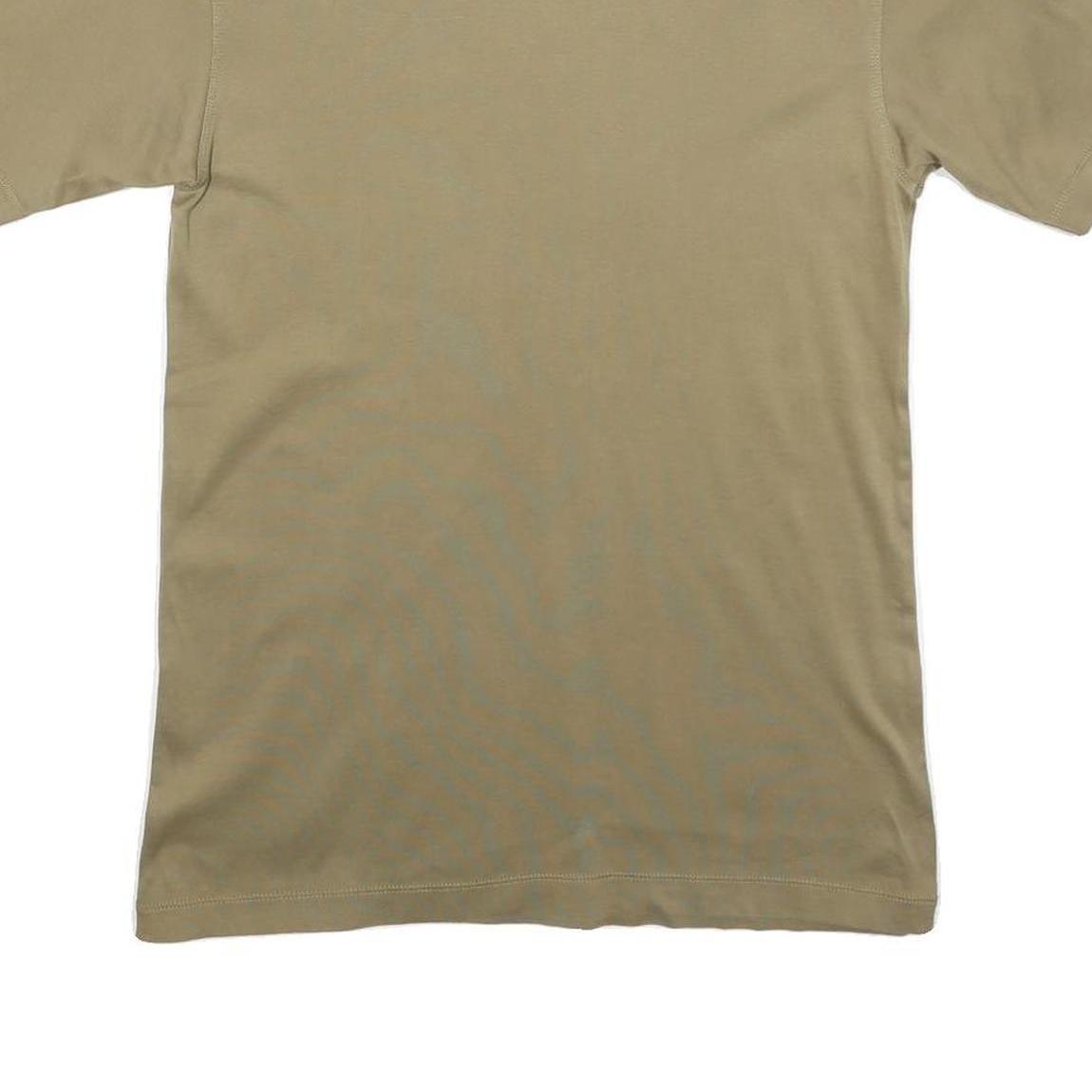 TEXTILES VERTRAUEN Mens Beige S Short Sleeve Crew Neck Cotton T-Shirt
