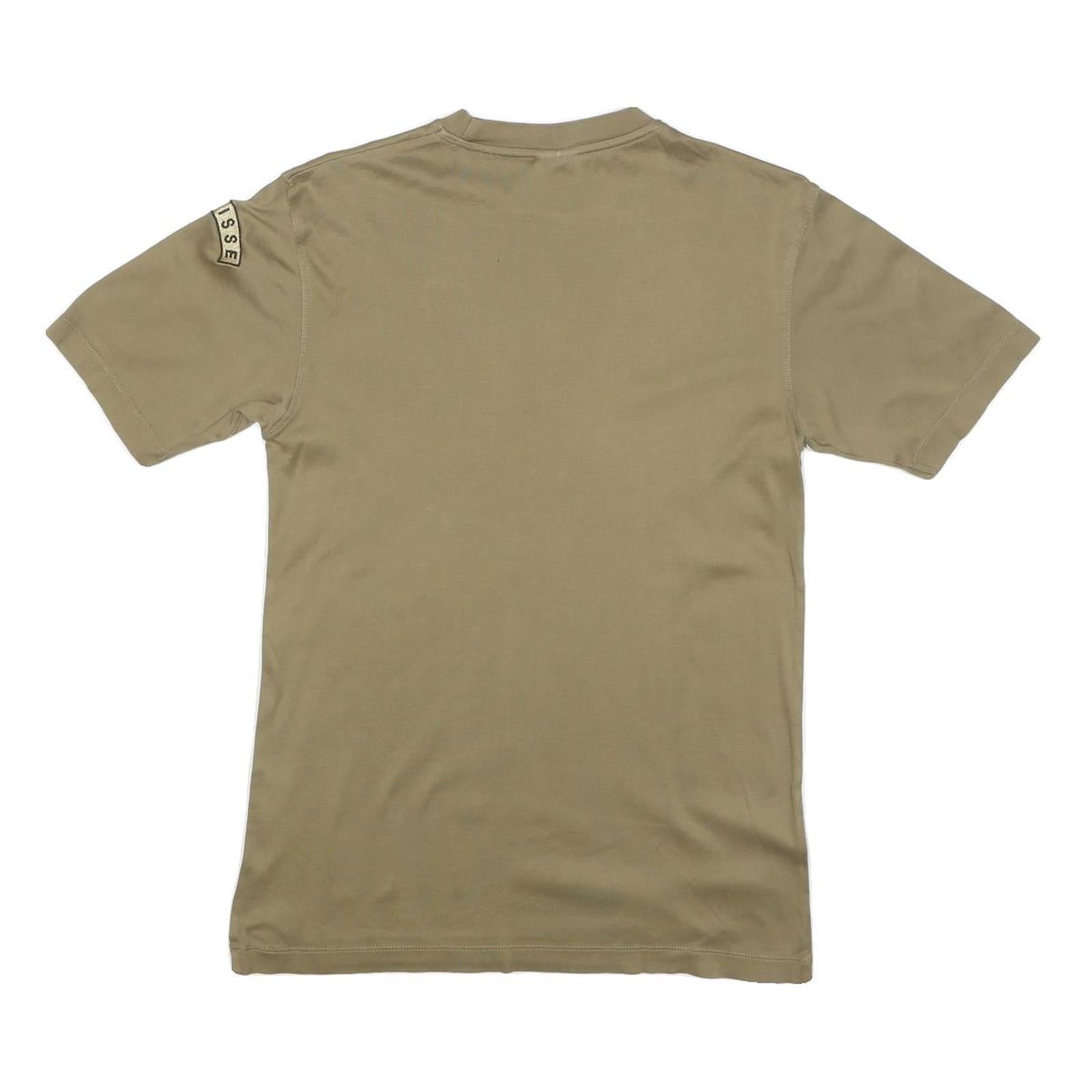 TEXTILES VERTRAUEN Mens Beige S Short Sleeve Crew Neck Cotton T-Shirt