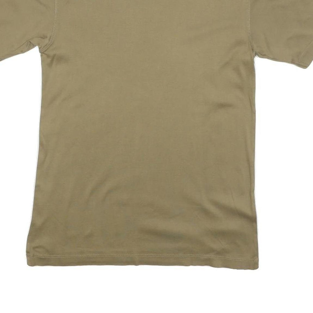 TEXTILES VERTRAUEN Mens Beige S Short Sleeve Crew Neck Cotton T-Shirt