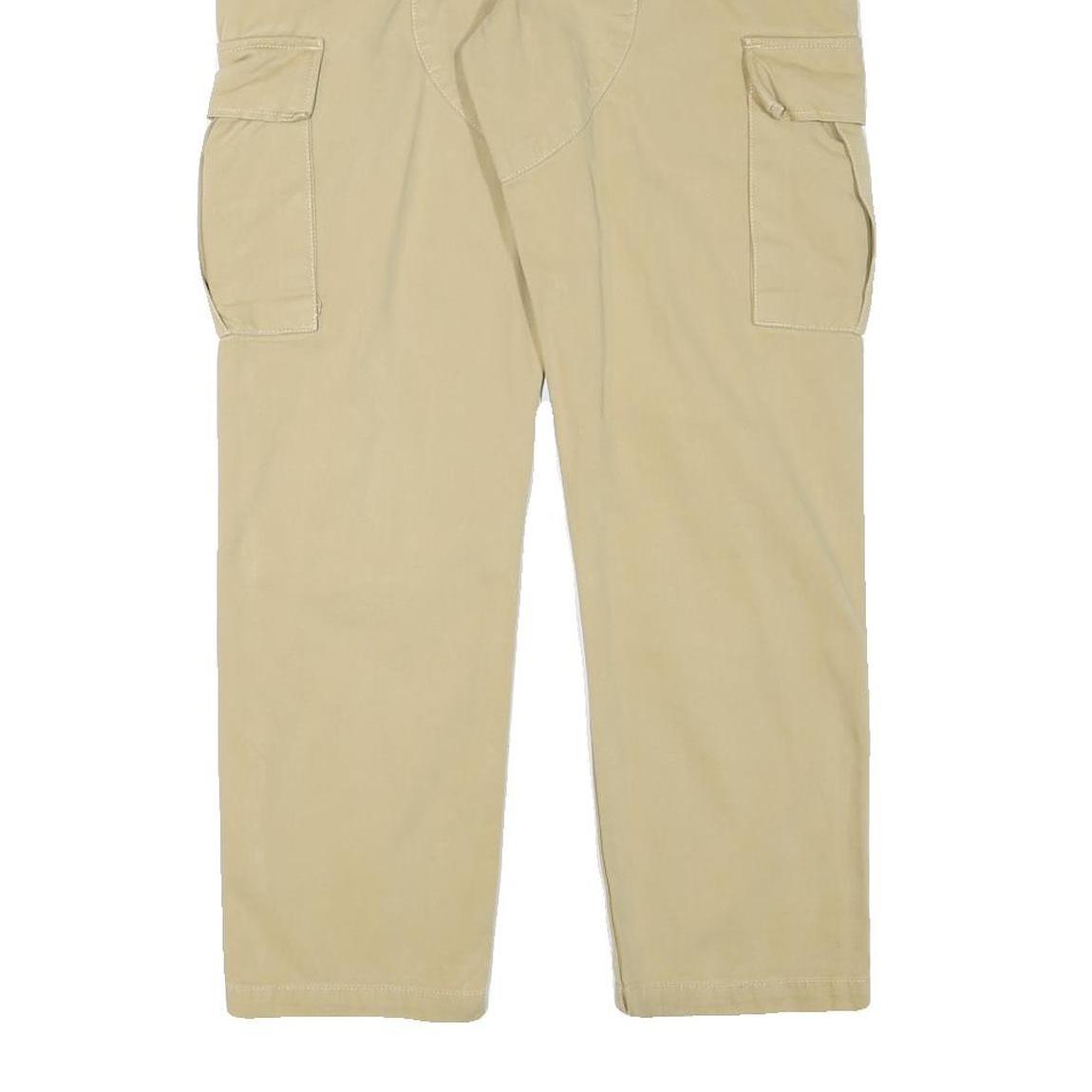ALL ACCESS Mens Beige Regular Fit Cargo Trousers W29 L28 Cotton Blend Zip