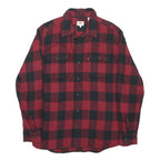 LEVI'S Mens Red & Black Check Shirt L Classic Fit Cotton Long Sleeve Button Up