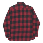 LEVI'S Mens Red & Black Check Shirt L Classic Fit Cotton Long Sleeve Button Up