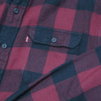 LEVI'S Mens Red & Black Check Shirt L Classic Fit Cotton Long Sleeve Button Up