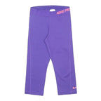 NIKE Womens Purple Sports Shorts S W22 Nike Pro Logo Athletic Gym