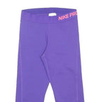 NIKE Womens Purple Sports Shorts S W22 Nike Pro Logo Athletic Gym