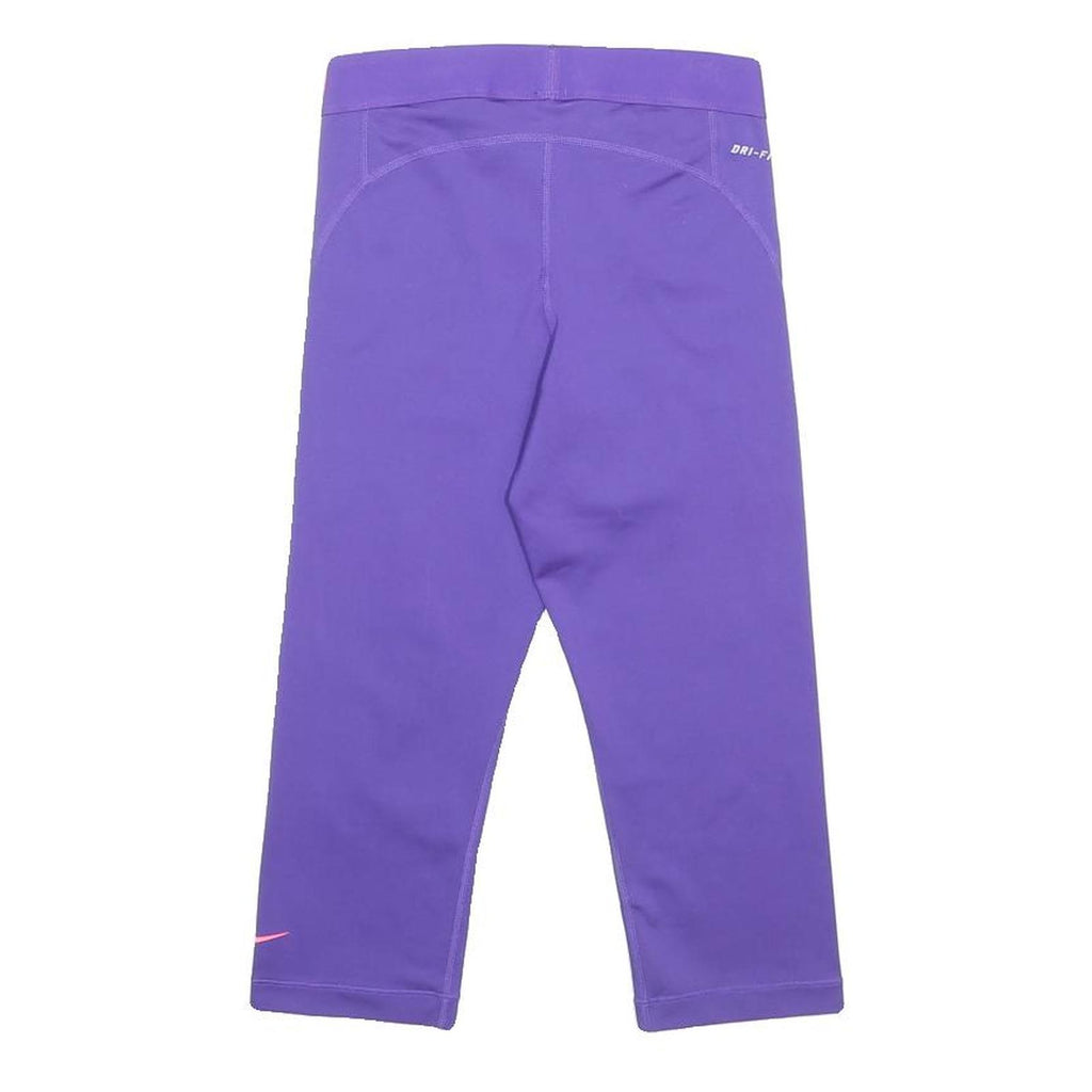 NIKE Womens Purple Sports Shorts S W22 Nike Pro Logo Athletic Gym