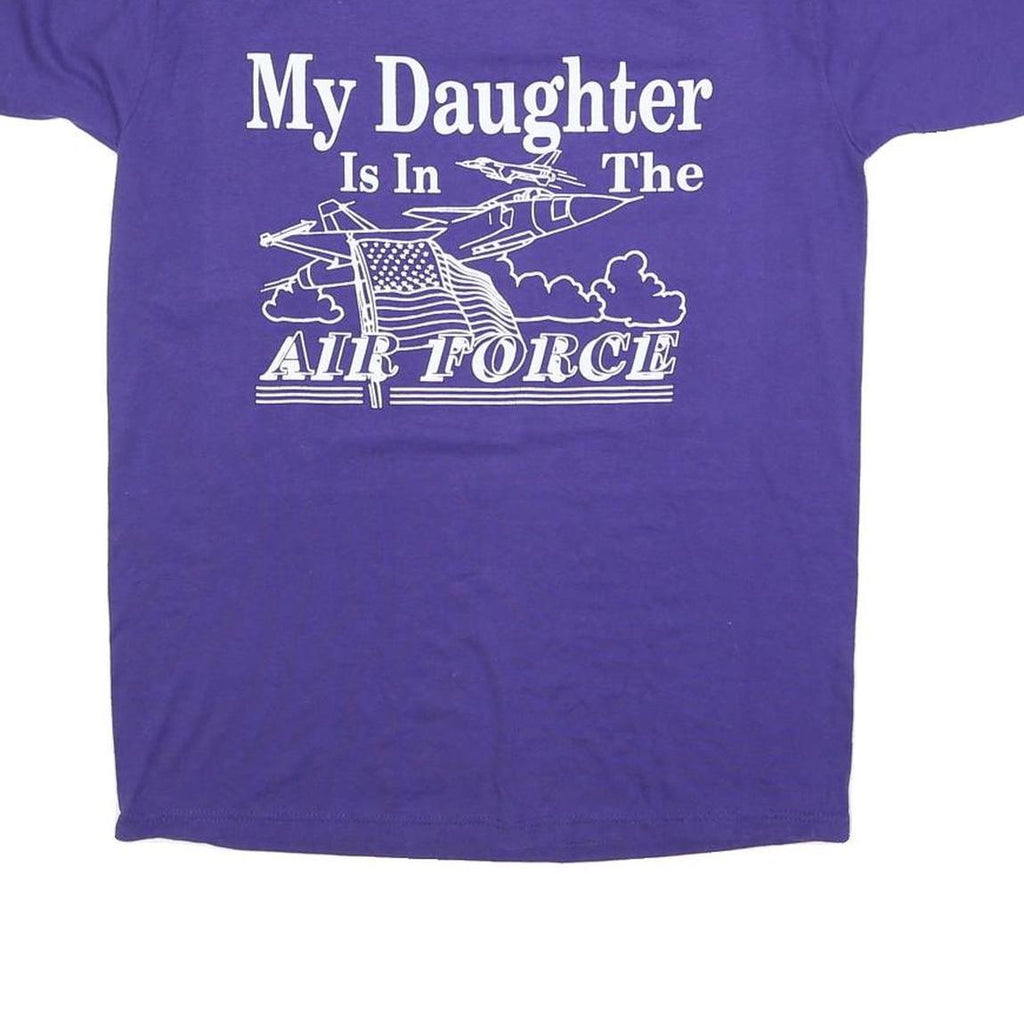 JERZEES Womens Purple T-Shirt M Short Sleeve Crew Neck Air Force Graphic