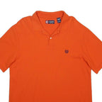 CHAPS Mens Orange Polo Shirt XL Short Sleeve Plain Cotton Casual