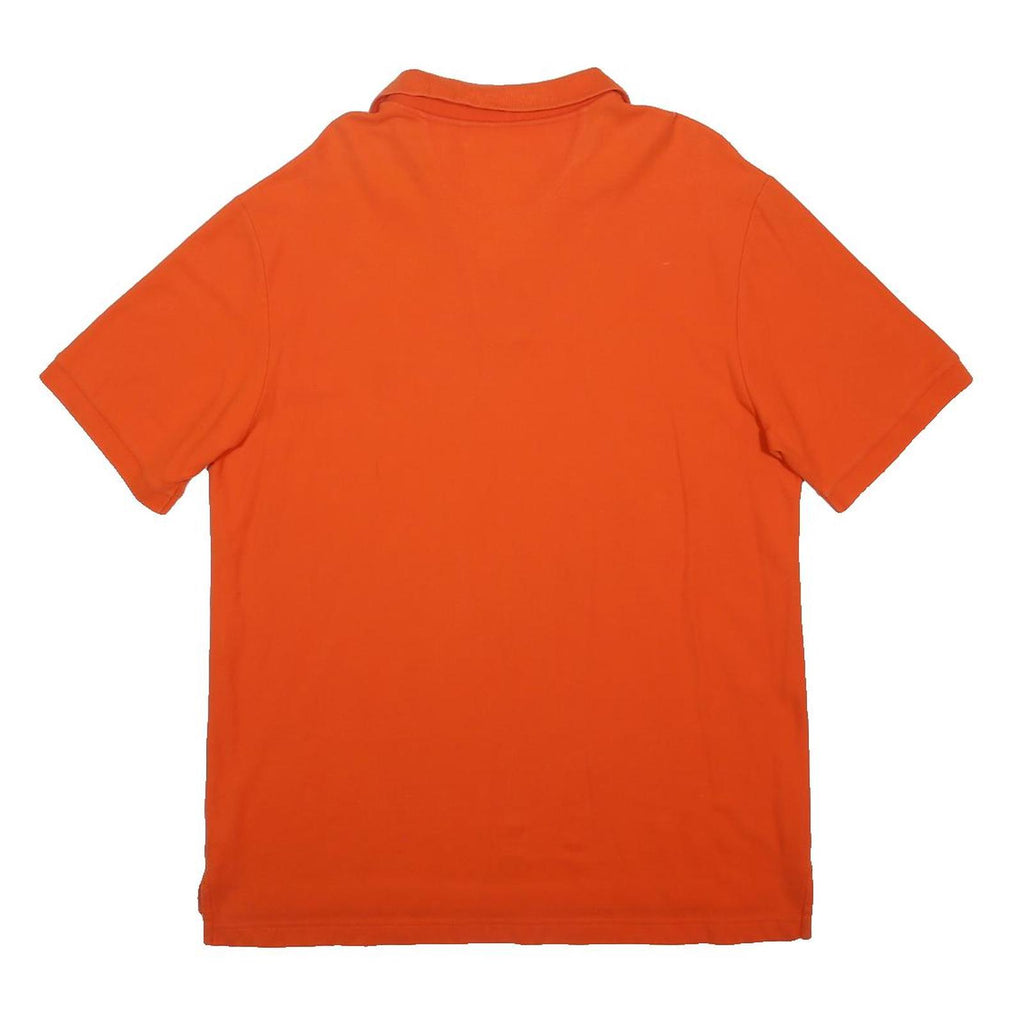 CHAPS Mens Orange Polo Shirt XL Short Sleeve Plain Cotton Casual