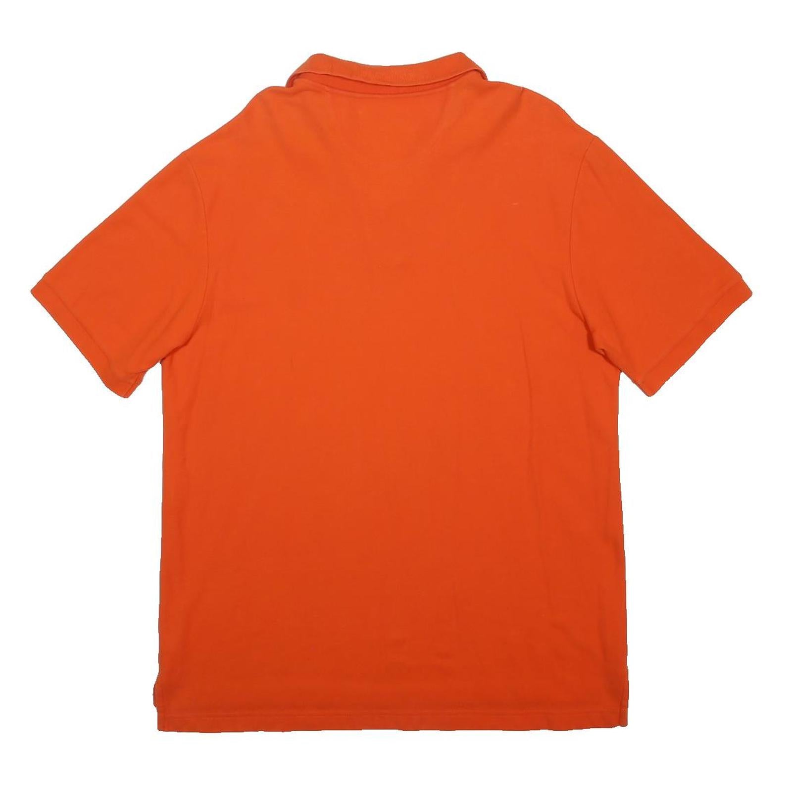 CHAPS Mens Orange Polo Shirt XL Short Sleeve Plain Cotton Casual