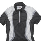 CRIVIT Womens Black & Grey Cycling T-Shirt M Short Sleeve 1/4 Zip Sports