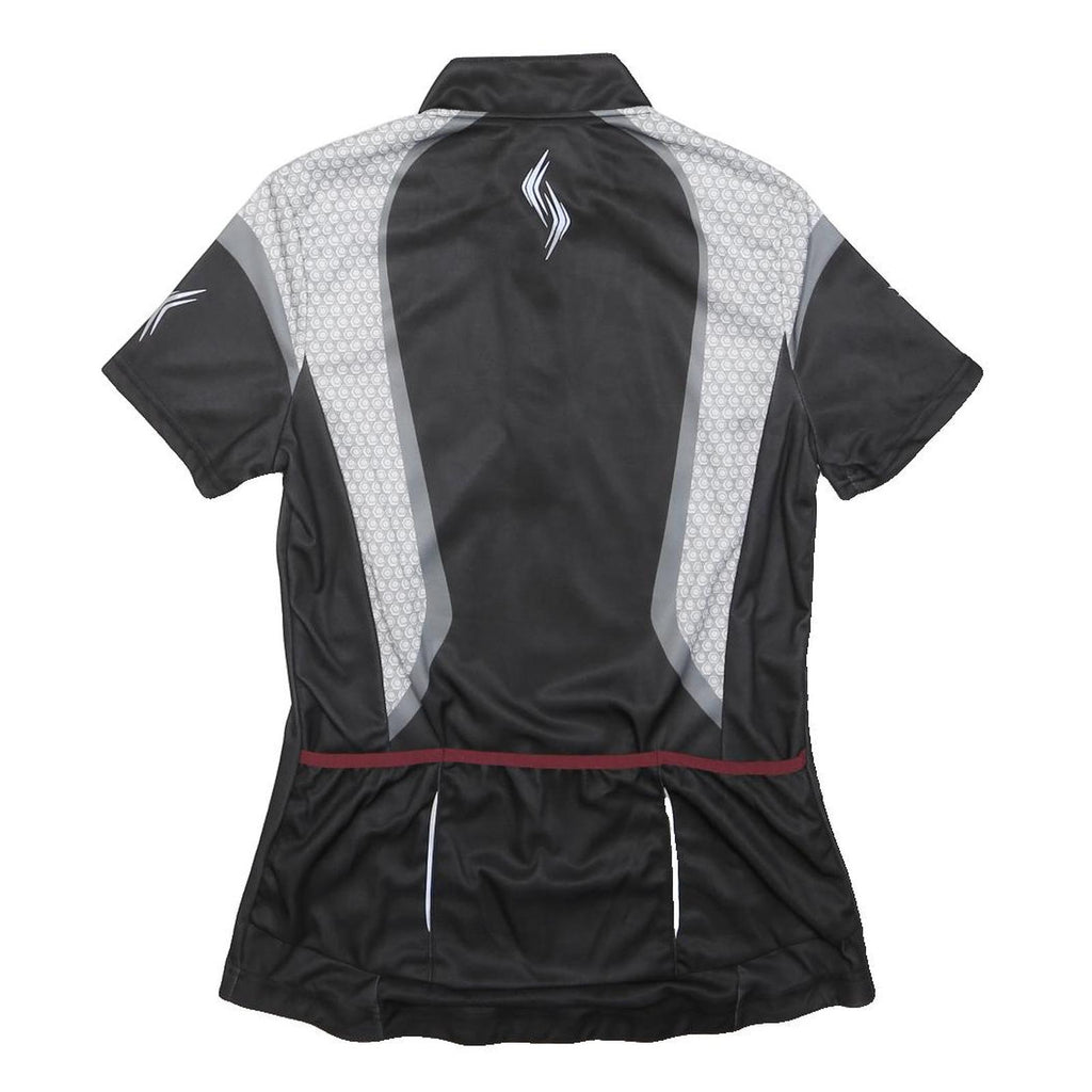 CRIVIT Womens Black & Grey Cycling T-Shirt M Short Sleeve 1/4 Zip Sports