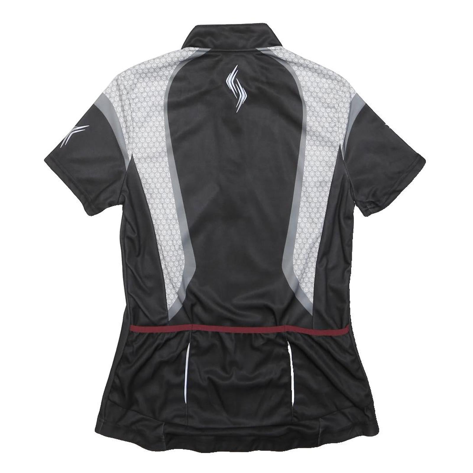 CRIVIT Womens Black & Grey Cycling T-Shirt M Short Sleeve 1/4 Zip Sports