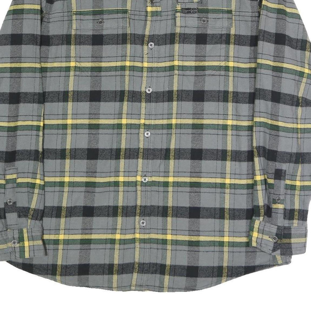 WRANGLER Mens Grey Black & Yellow Check Shirt 2XL Cotton Blend Long Sleeve