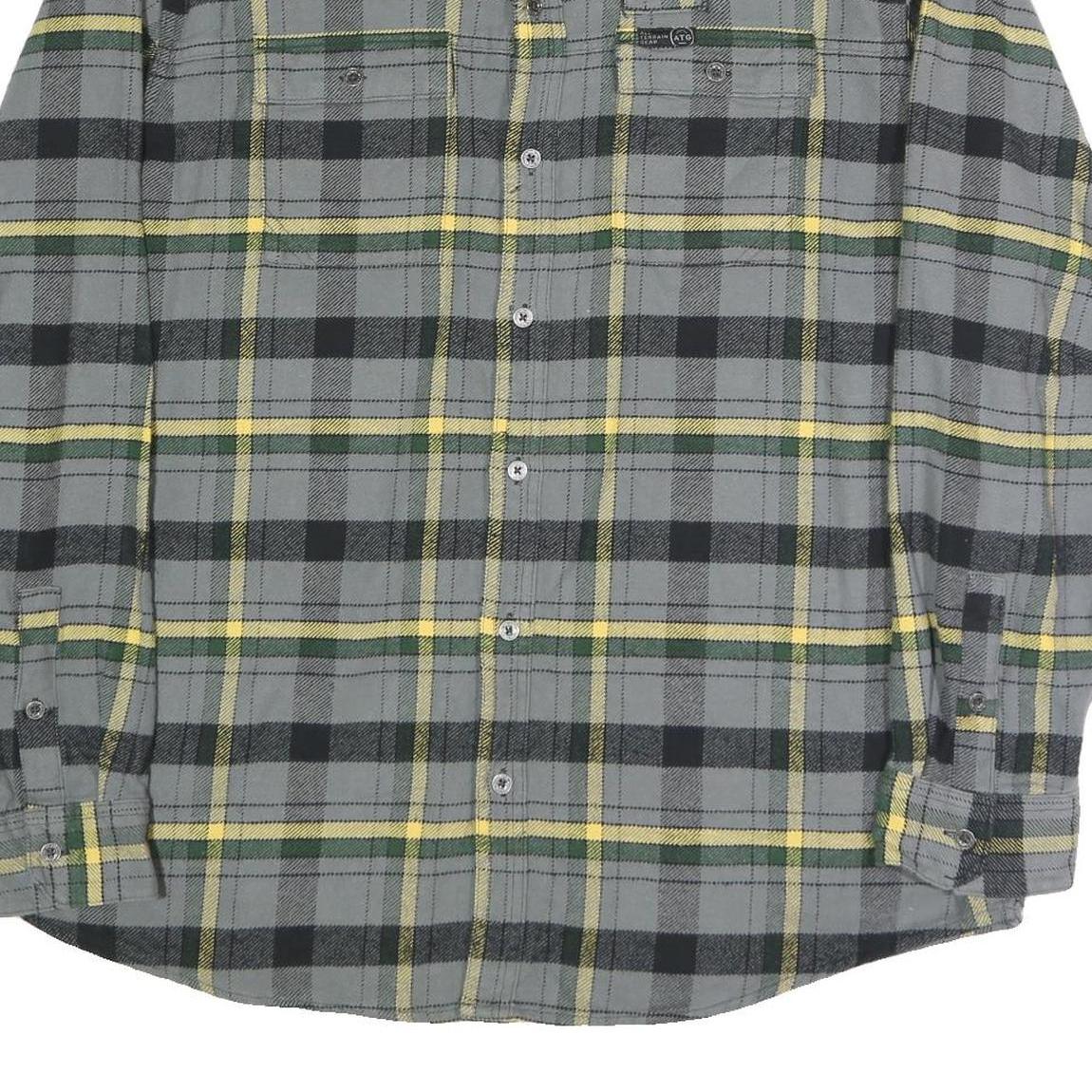 WRANGLER Mens Grey Black & Yellow Check Shirt 2XL Cotton Blend Long Sleeve