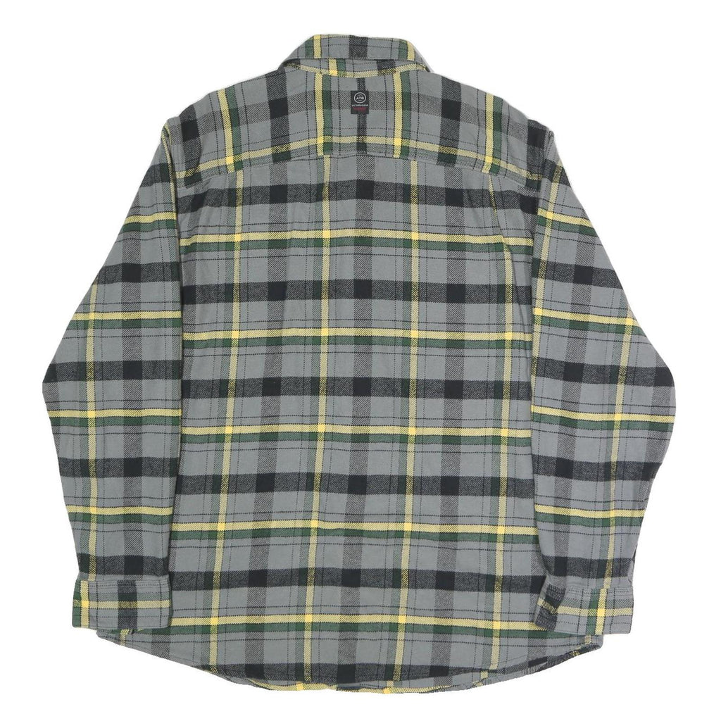 WRANGLER Mens Grey Black & Yellow Check Shirt 2XL Cotton Blend Long Sleeve