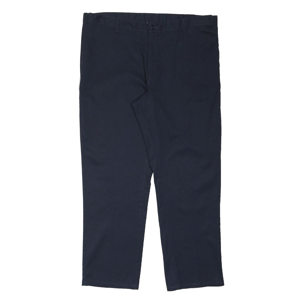 DICKIES Mens Regular Fit Navy Blue Polyester Blend Trousers W42 L31 Workwear Zip
