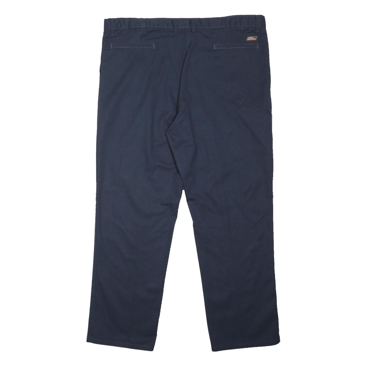 DICKIES Mens Regular Fit Navy Blue Polyester Blend Trousers W42 L31 Workwear Zip
