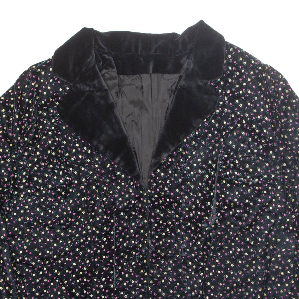 Womens Blazer Jacket Black Floral M