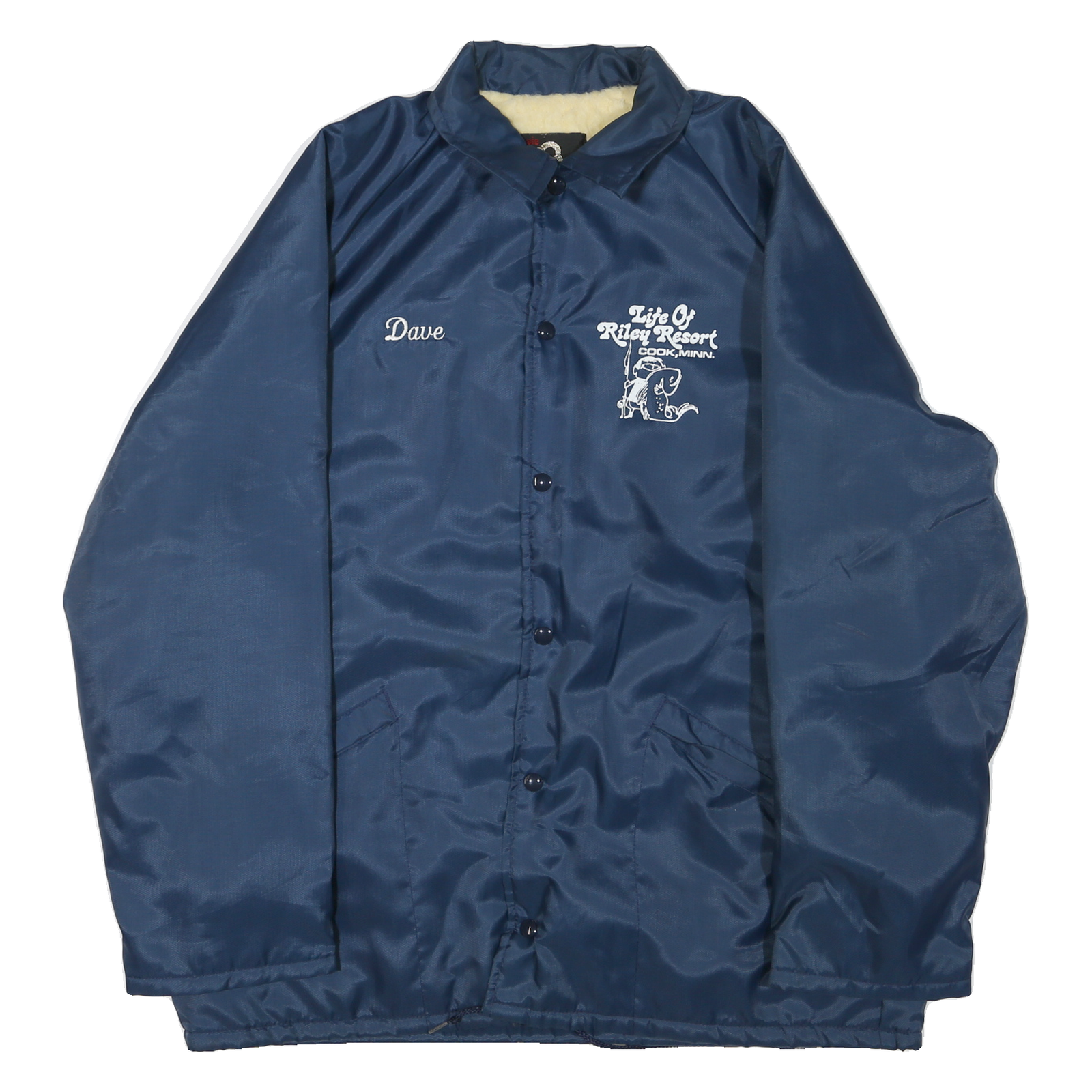 PRO FIT Mens Blue Button Jacket L Polyester Blend Fishing Resort Lake Vermilion