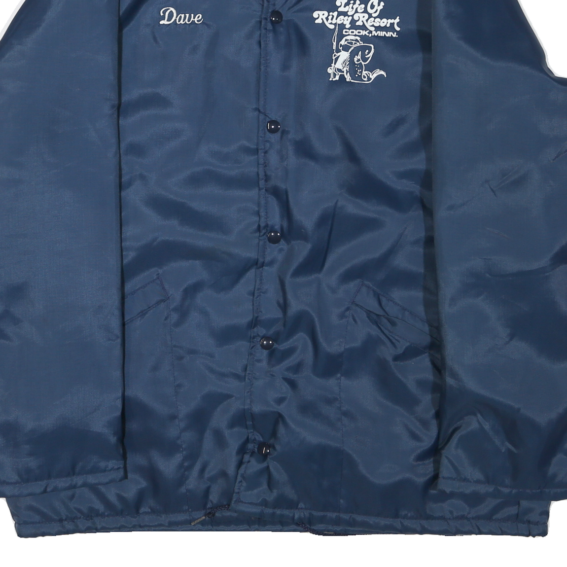 PRO FIT Mens Blue Button Jacket L Polyester Blend Fishing Resort Lake Vermilion