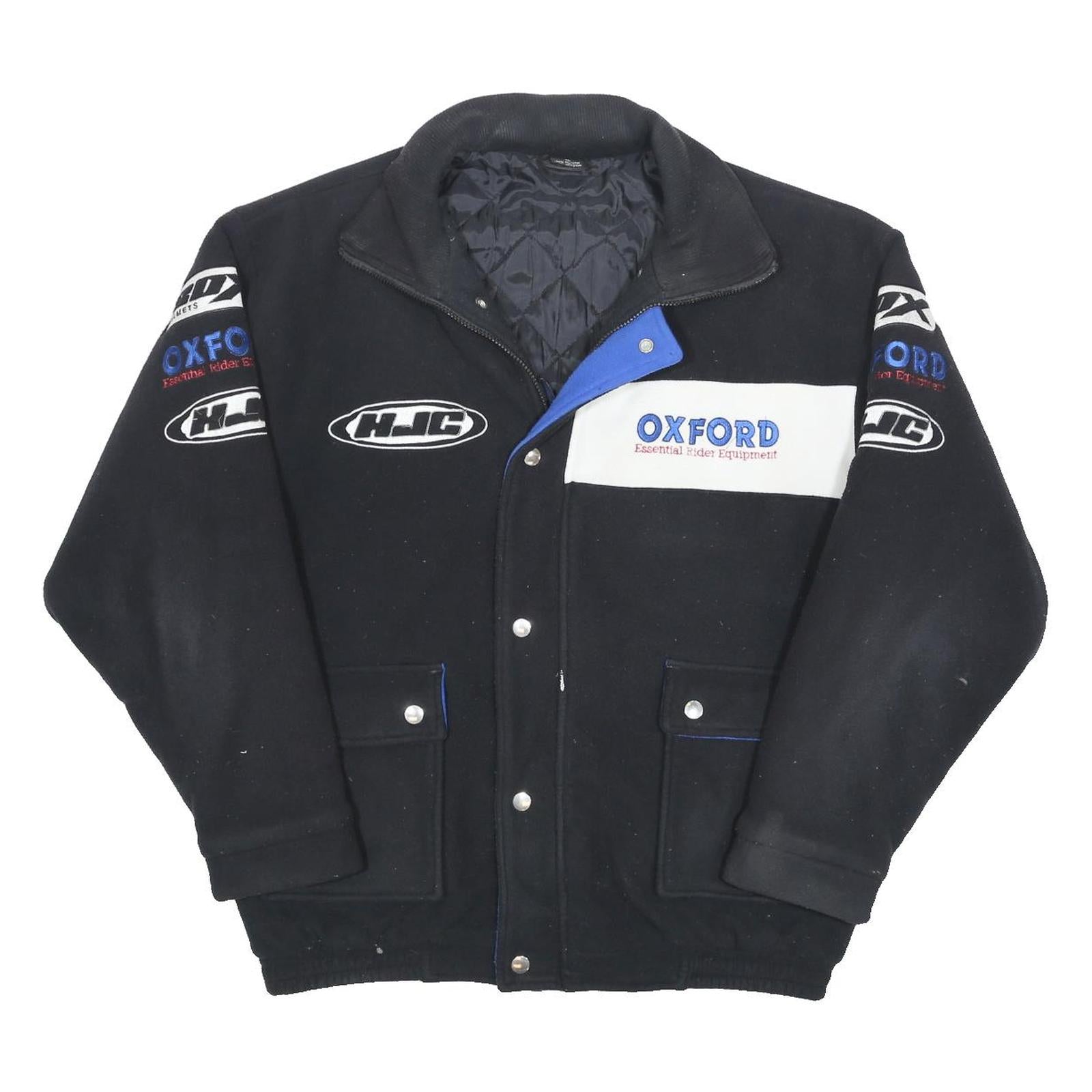 Mens Black Oxford Essential Rider Equipment Jacket XL Polyester Blend Zip Casual