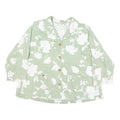Womens Green & White Floral Cotton Blend Shirt Long Sleeve Collared M