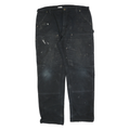 CARHARTT Mens Cotton Blend Black Regular Fit Straight Leg Trousers W40 L34