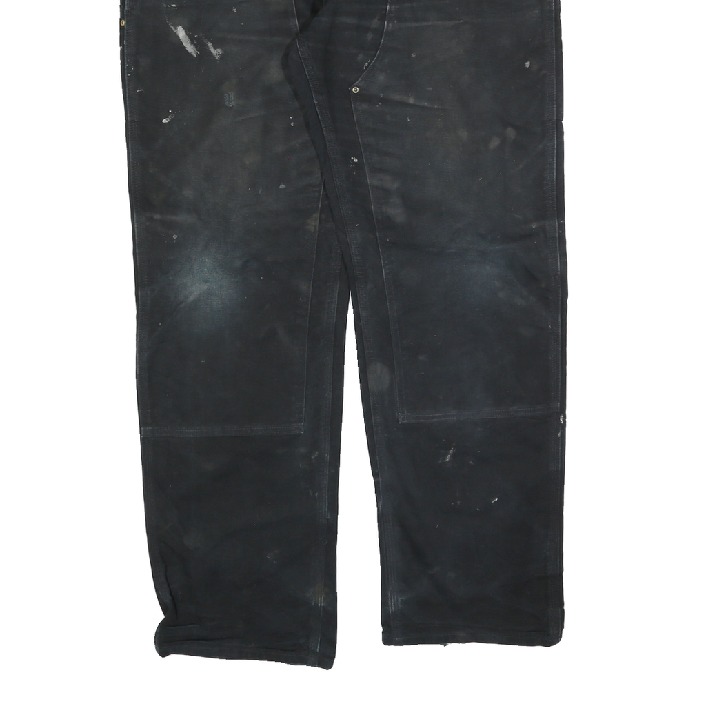 CARHARTT Mens Cotton Blend Black Regular Fit Straight Leg Trousers W40 L34