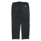 CARHARTT Mens Cotton Blend Black Regular Fit Straight Leg Trousers W40 L34