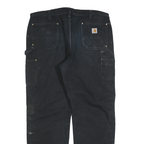 CARHARTT Mens Cotton Blend Black Regular Fit Straight Leg Trousers W40 L34