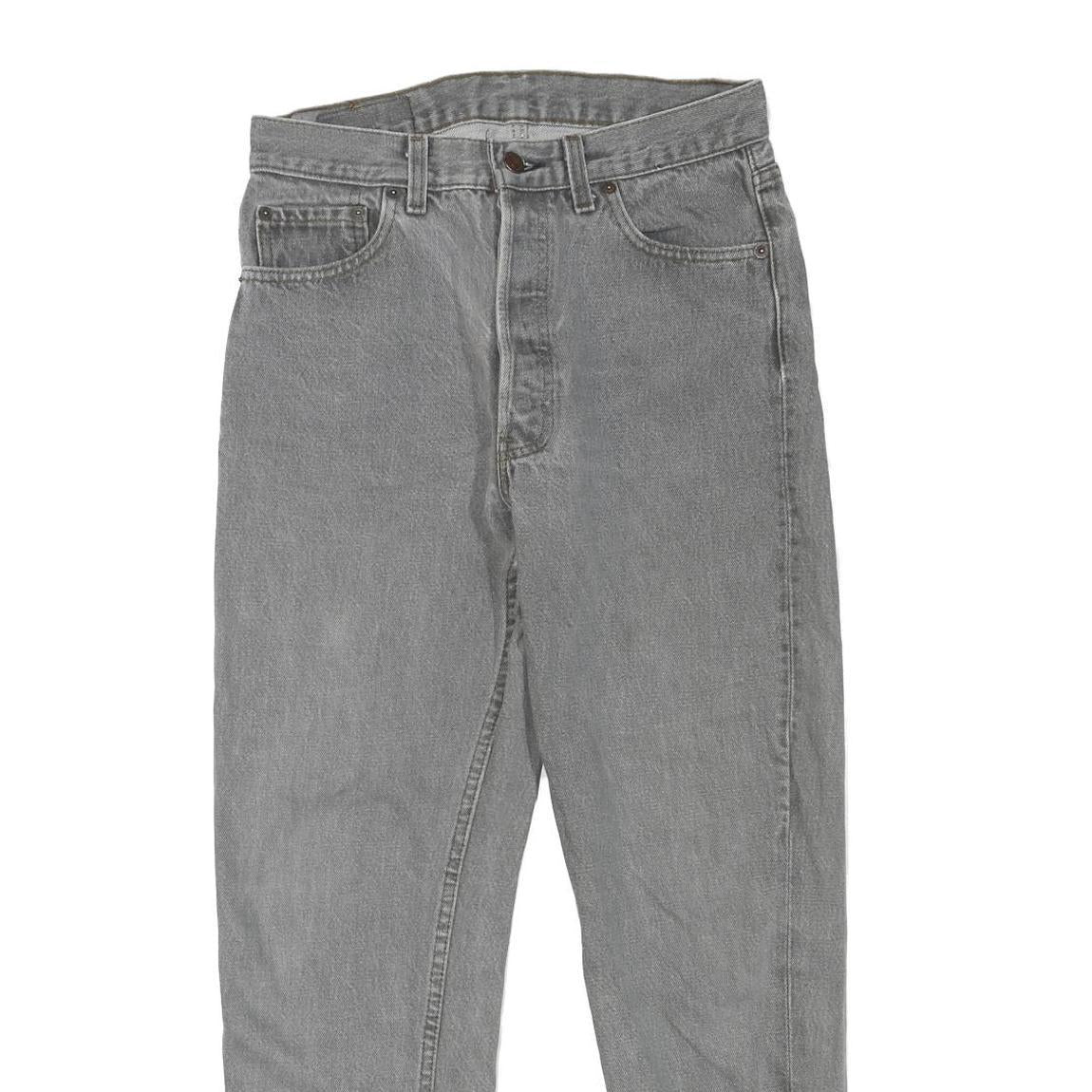 LEVI'S Womens Regular Fit Grey Denim Jeans Button Closure W28 L26 Casual