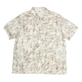 CV Womens Cream Floral Print Shirt Short Sleeve Collared M Silk Top