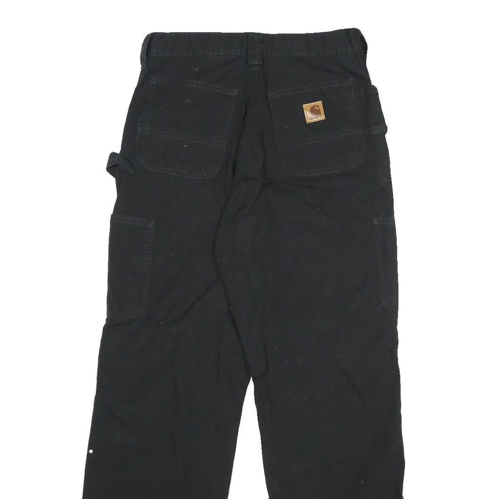 CARHARTT Mens Cotton Black Workwear Regular Straight Trousers W30 L30 Paint
