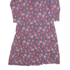FAT FACE Womens Purple Floral Day Polyester Dress UK 12 Twist Front 3/4 Sleeve