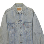 LEVI'S Womens Blue Denim Button Jacket M Classic Western Style Casual Cotton