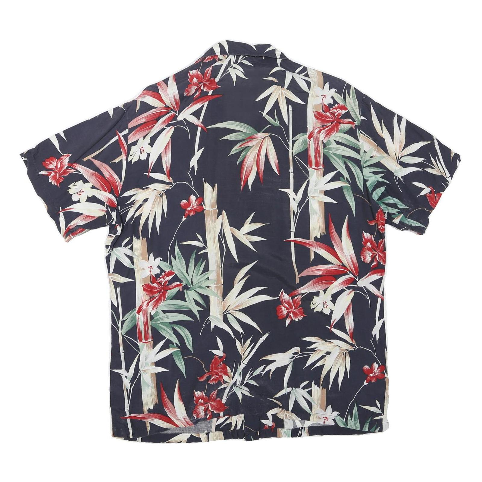 KENNINGTON Mens Navy Blue & Red Hawaiian Shirt M Summer Holiday Style