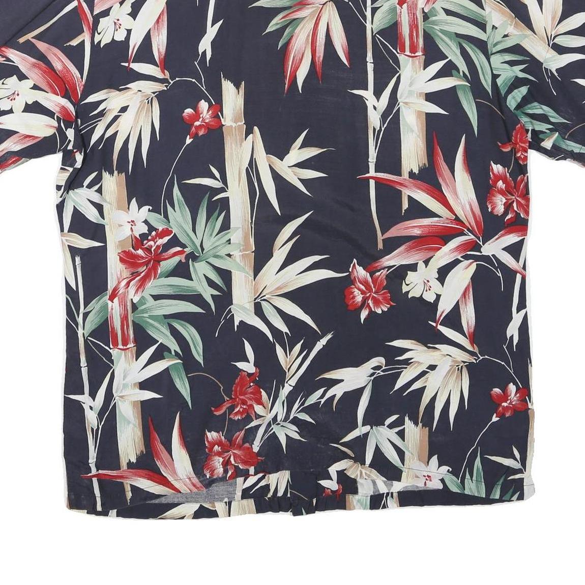 KENNINGTON Mens Navy Blue & Red Hawaiian Shirt M Summer Holiday Style