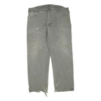DICKIES Mens Regular Grey Cotton Blend Jeans W42 L32 Workwear Durable Zip