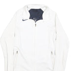 NIKE Womens White Jacket XS Polyester Blend Plain Zip Performance Activewear