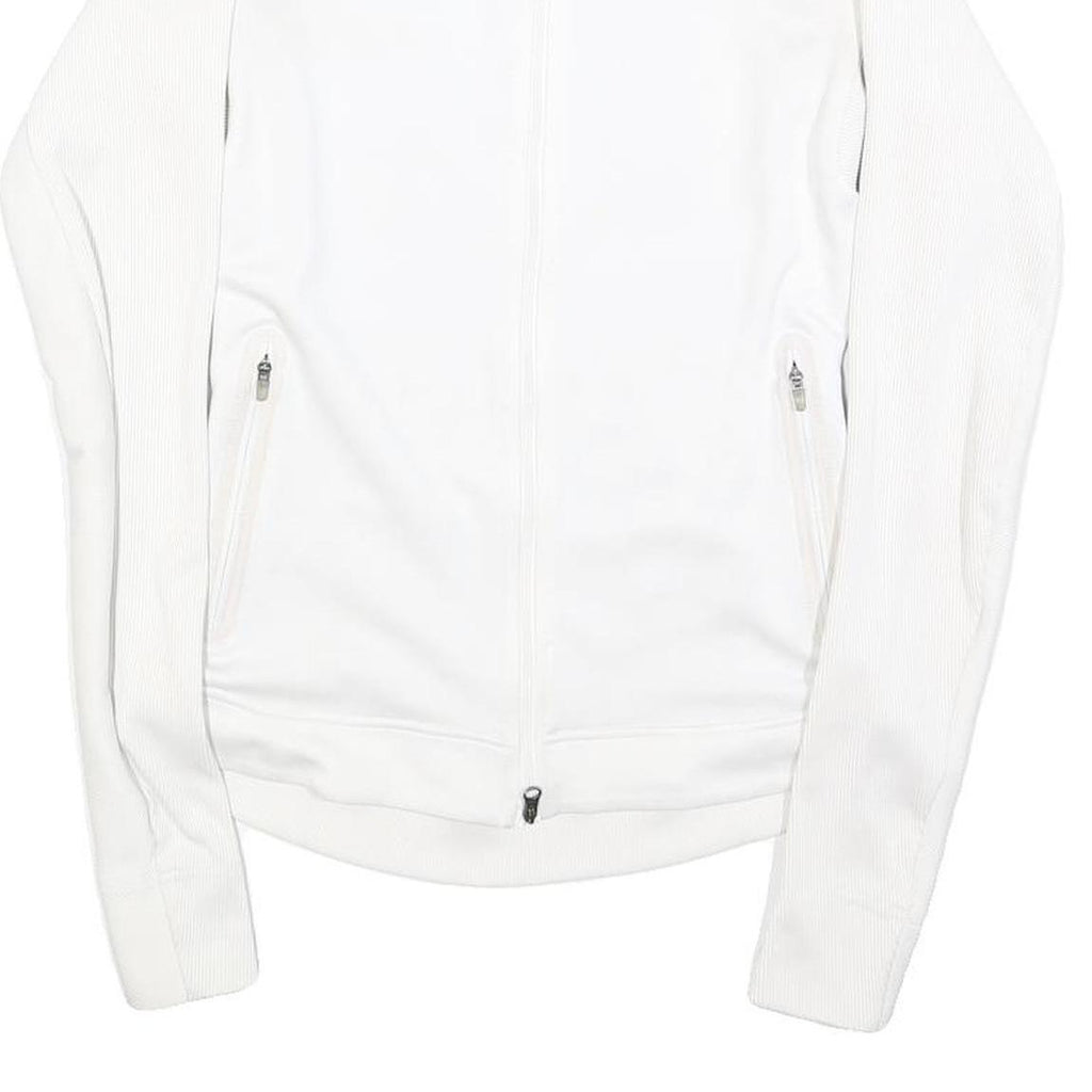 NIKE Womens White Jacket XS Polyester Blend Plain Zip Performance Activewear