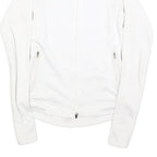 NIKE Womens White Jacket XS Polyester Blend Plain Zip Performance Activewear