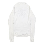 NIKE Womens White Jacket XS Polyester Blend Plain Zip Performance Activewear